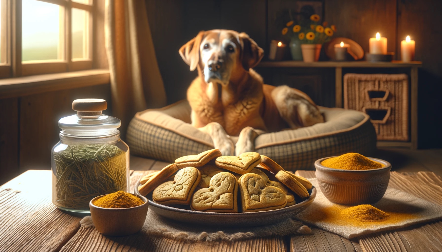 Arthritis Dog Biscuit Recipe with Alfalfa and Turmeric for Old Dogs